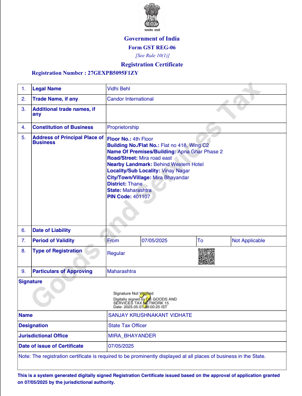 GST Certificate
